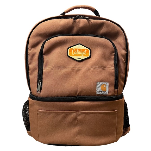 Carhartt Insulated 24 CAN Two Compartment Cooler Backpack Catalyst Brown NWOT - Picture 1 of 14